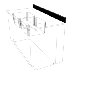 3460SP, Black Phenolic Resin Backsplash, 3/4" T x 4"W x 60"L