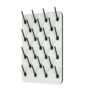 White Phenolic Peg Board, 30" x 20" with 25 pegs